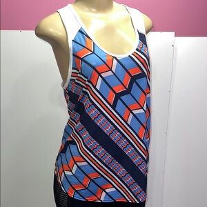 Fila Asymmetrical Graphic Blue and Orange Tank Top. ZS M‎
